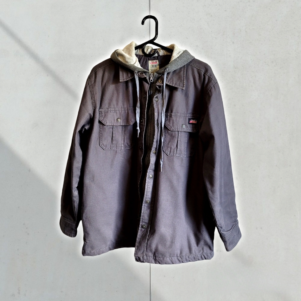Genuine Dickies Men's Water Repellent Gray Hooded Duck Canvas Jacket Size M/M